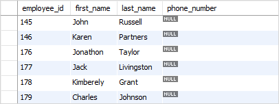 SQL IS example